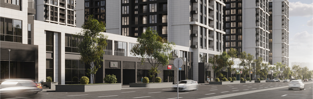 Modern residential and commercial buildings